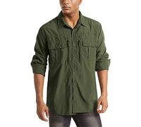 wkd-thvb Chemises de Style Militaire Hommes en Plein air Tableau Tactique à Sec Rapide Chemise de Travail à Manches Longues avec Poches Army Green CN XL