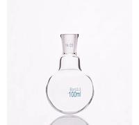 WKEWANG Ballon Rond à col capacité 100 ML et Joint 14/23, Ballon Rond à col Verre borosilicaté