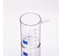 WKEWANG Bécher de Forme Basse avec Tube supérieur, sans Bec verseur 100 ml-150 ml-200 ml-250 ml-5000 ML, bécher avec Tubes, Verre borosilicaté