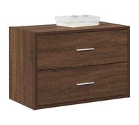 WKIEQACO Armoire avec 2 tiroirs en chêne marron 60 x 31 x 40 cm et commode de rangement