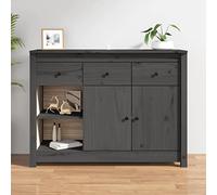 WKIEQACO Armoires et rangement, buffets et buffets, buffet gris 100 x 35 x 74 cm en pin massif