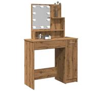 WKIEQACO Coiffeuse avec LED Chêne Artisan 86,5x35x136 cmTables