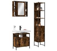 WKIEQACO Ensemble de 3 meubles de salle de bain en chêne fumé