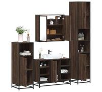 WKIEQACO Ensemble de 4 meubles de salle de bain en chêne marron