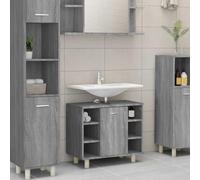 WKIEQACO Ensembles de meubles, ensembles de meubles de salle de bain, armoire de salle de bain, gris Sonoma, 60 x 32 x 53,5 cm, bois d'ingénierie
