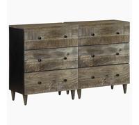 WKIEQACO Home & Garden,Furniture-Buffet 2 pièces Gris clair 60 x 33,5 x 75 cm Bois massif Mangue