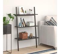 WKIEQACO Home & Garden,Furniture-Étagère inclinée à 3 niveaux Noir 64 x 34 x 116 cm