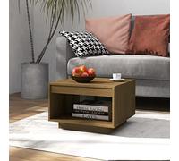 WKIEQACO Home & Garden Furniture Table basse en pin massif Marron 50 x 50 x 33,5 cm