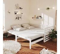 WKIEQACO Lits et accessoires, lits et cadres de lit, lit de jour extensible, sans matelas, blanc, 2 x (90 x 200 cm)