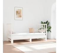 WKIEQACO Lits et accessoires, lits et cadres de lit, lit gigogne sans matelas, blanc, 2 x (90 x 190) cm