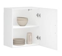 WKIEQACO Lot de 2 armoires murales de cuisine Porto en bois d'ingénierie blanche et armoires de cuisine de rangement