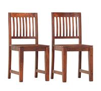 WKIEQACO Lot de 2 chaises de salle à manger en bois de manguier massif pour cuisine et salle à manger
