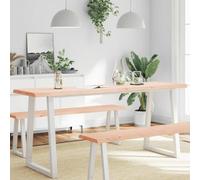 WKIEQACO Meuble de jardin en bois massif non traité avec bords vivants 180 x 50 x (2-6) cm