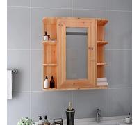 WKIEQACO Meuble de salle de bain avec miroir en chêne MDF 66 x 17 x 63 cm