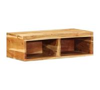 WKIEQACO Meuble TV mural 60 x 30 x 19 cm en bois massif AcaciaArmoires et supports de rangement pour médias