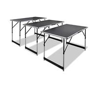 WKIEQACO Tables pliantes, tables à coller, 3 pièces pliables, hauteur réglable