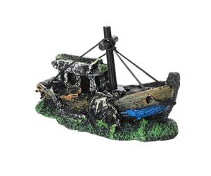 Wkldjf Aquariums Décorations pour aquariums Paysage Pirates Bateau naufrage Rétro Résines Bateaux Aquariums Accessoires Maison Pirates Naufrages