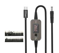 Wkldjf Cordon d'alimentation à charge rapide DC5525 5 V à 20 V tensions réglables pour ordinateurs portables, imprimantes, routeurs et appareils USB C