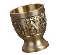 Wkldjf Ensemble de vin décoratif en forme d'éléphant en bronze avec base en Kirsite - En alliage - Ustensiles de service traditionnels en forme d'éléphant