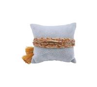 Wkldjf Frange de perles de verre faite à la main avec pampilles superposées, convient pour un usage quotidien décontracté et un événement spécial, taille unique, Comme décrit