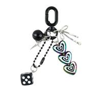 Wkldjf Joli porte-clés en forme d'étoile et de cœur pour femme - Esthétique - Breloques de sac et de sac à main pour sacs à main et sacs à dos - Accessoires mignons - Cloches, nœuds, dés, Q1805 5