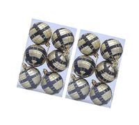 Wkldjf Lot de 2 boîtes de décorations de Noël à suspendre pour sapin de Noël ou fenêtre Motif tartan 6 cm