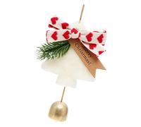 Wkldjf Lot de 2 cloches de Noël en tissu pour décoration de sapin de Noël pour cheminée, fenêtre de vacances, décorations d'intérieur et d'extérieur