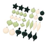 Wkldjf Lot de 30 boules de Noël velutineuses en polystyrène de forme unique à suspendre pour décorations de sapin