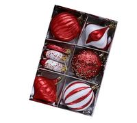 Wkldjf Lot de 8 boules de Noël lumineuses peintes à la main pour festival, arbre et décorations de vacances à la maison