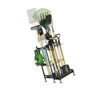 Wkldjf Support utilitaire mural avec sections et roulettes, parfait pour garder votre équipement de plein air bien organisé en acier compact avec séparateurs et roulettes, idéal pour ranger le