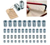 Wkmamo 120 Pcs Manchons à Visser,4 Tailles Insert Fileté M6 M8 M10,Six pans Creux Inserts Filetés Écrou,Insert Fileté Bois Pour Meubles en Bois