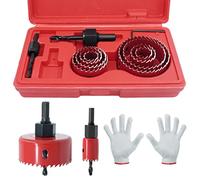 Wkmamo 13 Pcs Kit Scies Cloches bi métal en Acier Carbone 19-64mm,Scie Cloche Coffret pour Bois,Plaque de Platre et Plaques de Platre（Rouge）