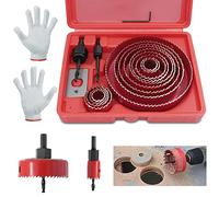 Wkmamo 21 Pcs Kit Scies Cloches bi métal en Acier Carbone 19-127mm,Scie Cloche Coffret pour Bois,Plaque de Platre et Plaques de Platre(Rouge)