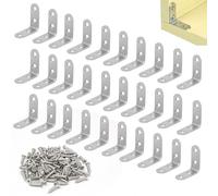 Wkmamo 30 Pcs Équerres de Fixation,40 * 40 mm Équerre de Coin en Acier Inoxydable,Angle Droit Support Inox Équerre,90 Degrés Support De Coin pour Fixations de Meubles