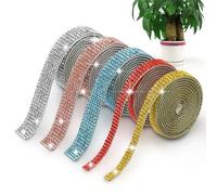 Wkmamo 5 Rouleaux Ruban en Cristal Strass, Auto-Adhésif Diamant Bling pour Artisanat d'Art
