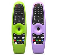 WKOLF Lot de 2 coques de protection en silicone pour télécommande LG Smart TV AN-MR20BA AN-MR19BA AN-MR650 AN-MR600 AN-MR18BA (silicone, vert vif et violet vif)