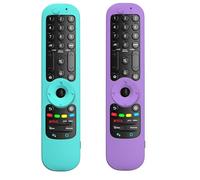 WKOLF Lot de 2 coques de protection en silicone pour télécommande LG Smart TV AN-MR21GA MR22GA MR23GA MR24GA MR22GN MR23GN 2021-2024 (silicone, violet vif et bleu vif)
