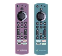 WKOLF Lot de 2 coques de protection en silicone pour télécommande TV Stick 4K Max/Toshiba/Insignia/Pioneer/Omni(QLED) série TV (silicone, rose vif et bleu vif)