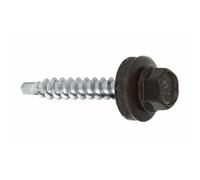 Wkret-Met Lot de 200 vis autoforeuses à tôle 4,8 x 70 mm pour support en bois RAL8019 (marron gris)