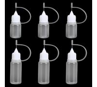 WKRTDY 6x Flacons Applicateurs pour Dosage de Colle ou d'Huile, Aiguille, Pipette, Plastique Souple, Précision, Vides, Bouteilles avec Pointe d'Aiguille, Réutilisables, faciles à remplir et à nettoyer