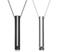 WKRTDY Ensemble de 2 Colliers Respiration - Soulagez Anxiété, Stress, Relaxation, Méditation, Pendentif Pleine Conscience - Entraînement Respiratoire - 2 Couleurs Disponibles