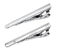 WKRTDY Finesse assurée : Ensemble de 2 Pinces à Cravate Homme Le Design Classique et Simple en métal est Parfait pour Les Mariages, Les fêtes ou Les réunions d'affaires.Idéal pour la Saint-Valentin