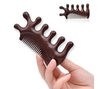 WKRTDY Peigne de massage Gua Sha en bois - 1 pièce avec dents larges et rondes pour cuir chevelu, Outil manuel de drainage lymphatique pour soulager fatigue et points d'acupoint