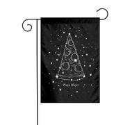 WKSGDSG Drapeau de jardin double face pour extérieur 45 x 30 cm, constellation de pizza, bannière décorative d'extérieur pour terrasse, pelouse, ferme, résistant à la décoloration, drapeau de maison
