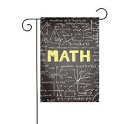 WKSGDSG Drapeau de jardin double face pour extérieur 45 x 30 cm, école mathématiques, bannière décorative d'extérieur pour terrasse, pelouse, ferme, résistant à la décoloration, drapeau de maison de
