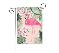 WKSGDSG Drapeau de jardin double face pour extérieur 45 x 30 cm, flamant rose, bannière décorative d'extérieur pour terrasse, pelouse, ferme, résistant à la décoloration, drapeau de maison de vacances