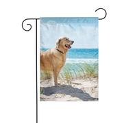 WKSGDSG Drapeau de jardin double face pour extérieur 45 x 30 cm, Golden Retriever, bannière décorative d'extérieur pour terrasse, pelouse, ferme, résistant à la décoloration, drapeau de maison de