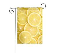 WKSGDSG Drapeau de jardin double face pour extérieur 45 x 30 cm, jaune citron, bannière décorative d'extérieur pour terrasse, pelouse, ferme, résistant à la décoloration, drapeau de maison de vacances