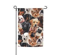 WKSGDSG Drapeaux de jardin double face pour décoration extérieure, bannière de cour en polyester robuste de 45 x 30 cm, drapeaux de jardin de nombreux chiens, fanion de patio résistant aux intempéries