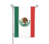 WKSGDSG Drapeaux de jardin double face pour décoration extérieure, bannière de cour en polyester robuste de 45 x 30 cm, drapeau du Mexique, drapeau de jardin résistant aux intempéries, fanion de